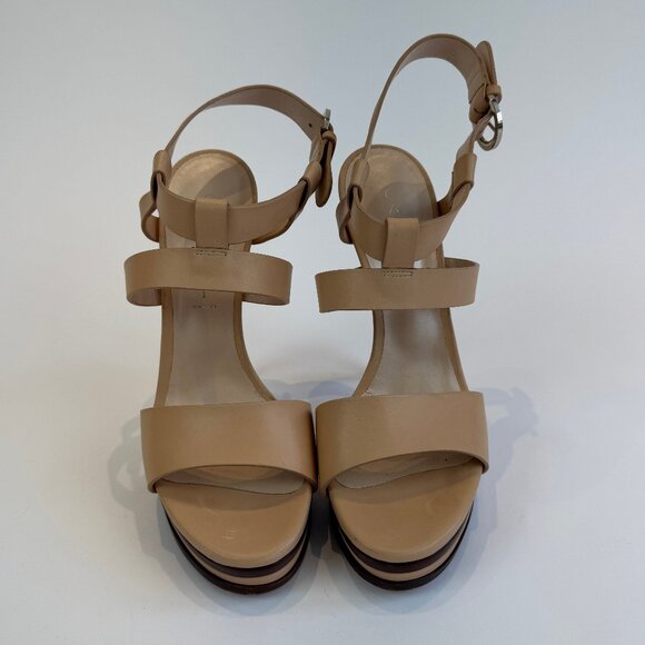 Casadei Tan and Brown Platform Sandals, US 10 - Picture 2 of 16
